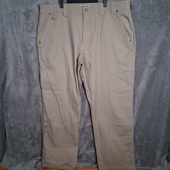 NWOT Duluth Trading Duluthflex Fire Hose Relaxed Fit Carpenter Pants 42x34 Cream - Picture 1 of 7